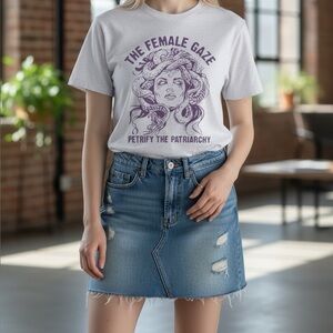 NWOT boutique Medusa the female gaze purify the patriarchy grey tee